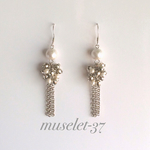 白い天使～パールとシルバーのピアス～
