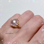 天然石虹色クリスタルのワイヤーリング
