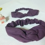 再販 秋冬カラーのヘアバンド親子セット(パープル)