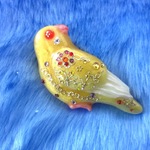セキセイインコ・ルチノウ【樹脂粘土ブローチ】