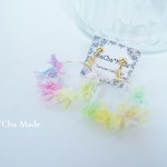 もこもこな　ペガサスカラー　の　毛糸　イヤリング or　ピアス