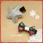クリスマスセット★ベビーヘアクリップ～星シルバー～