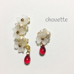 white flower＊雫＊イヤーカフset