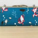 【再販】鳥獣戯画風がま口長財布