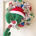 クリスマス デコメッシュ リース
