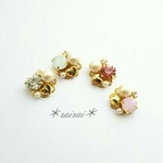 705＊rairai＊大人可愛いハートビジューピアス・イヤリング