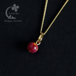 京都オパール「唐紅花」のひと粒ネックレス/n299