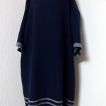 紺　ドロップショルダーワンピース👗