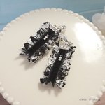 【SALE★】モノトーンツイードイヤリング