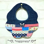 ☆*.+ﾟ☆パッチワーク風のもくもくベビースタイ☆*.+ﾟ