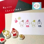 🎄クリスマス④🎄　サンタクロース＆雪だるまのはんこ