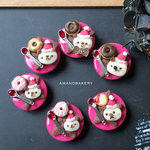 クマちゃんサンタのマグネット(ピンク)