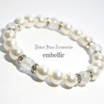 シェルパール&オーラ水晶＊ 天然石/パワーストーンブレスレット