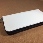 本革 ホワイト&ブラック 手縫い レザーウォレット 長財布