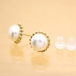 ぽってり華＊パール＊ピアス【金】