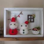 ミニチュアインテリアBOX*羊毛フェルトのクリスマス