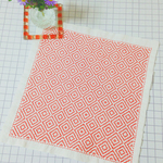 刺し子花布巾(柿の花)
