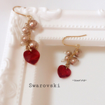 Swarovski 実りのハート♡ピアス