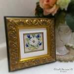antique flower  ハンガリー風の刺繍額