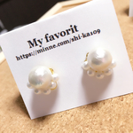 コットンパールとミニパールピアス