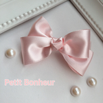 再販♡《Baby&Kids》パールピンク♡サテンリボン♡ヘアクリップ