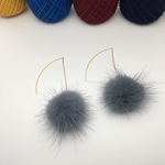 ファーピアス＊ミンクボール×アメリカンピアス