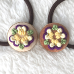 刺繍ヘアゴム ビオラ