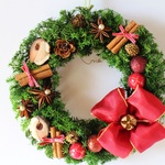 クリスマスリース　　リボンの花   小