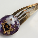 【SALE☆】白花とトランプのヘアピン