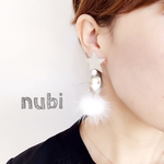 星 ミンクファー ビジューピアス