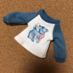 ラグランTシャツ(ブルーグレー×クリーム)