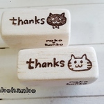 消しゴムはんこ＊猫thanks