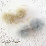 ♡ファーフープピアス♡