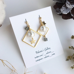 アシンメトリー◇*ブラックダイヤモンド*ピアス／イヤリング