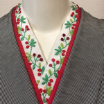 正絹花刺繍半襟☆帯留めセット