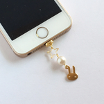 　iPhoneX対応☆うさぎとキラキラ星の充電口アクセサリー