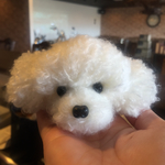 ふわふわプードル ブローチ  ホワイト