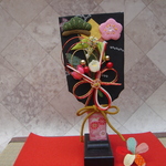 羽子板（19cm)飾り台・羽根・赤布セット