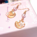 お花とストーン付き貝殻＆ピンクパール♡