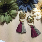 おっきい透かしぼたん✴︎Wタッセルピアス
