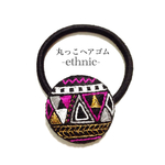 丸っこヘアゴム ethnic -purple×gold-