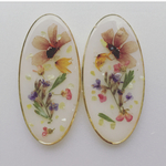 大きめ 押し花レジン イヤリングorピアス