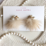 秋冬ファービジューピアス(クリーム)♡送料込み