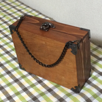 木製 バッグ  平タイプ（赤×白チェック）