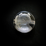 天然水晶　招き猫(右手）のビーズ　12mm×2個