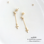 elegant▷elegant cross ピアス/ノンホールイヤリング＊受注製作＊E42