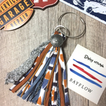 ベイフローコンチョ★タッセルキーホルダー★ハンドメイド★オルテガ×フェザーチャーム