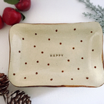 ドットのお皿（HAPPY)