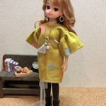 リカちゃん＊フレアスリーブワンピース　マスタード