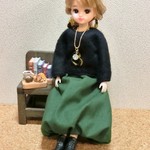 リカちゃん＊バルーンスカートのセット　ダークグリーン